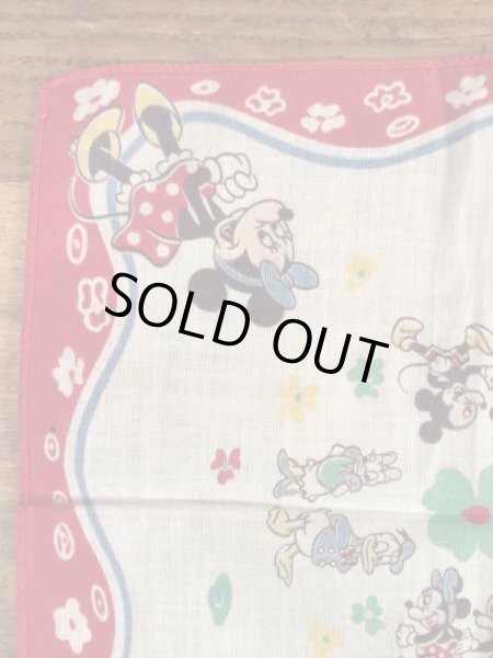 50年代頃のミッキーマウスとディズニーキャラクターのビンテージキッズハンカチ