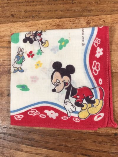 画像2: Disney Character “Mickey Mouse” Cotton Kids Handkerchief　ディズニー　ビンテージ　キッズハンカチ　ミッキーマウス　50年代