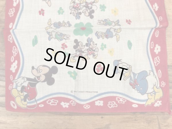 50’sのミッキーマウスとディズニーキャラクターのヴィンテージの子供用ハンカチ