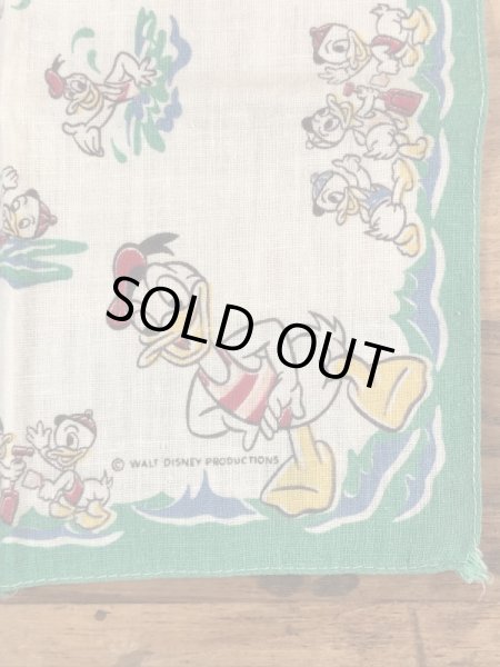 50’sのディズニーのドナルドダックのヴィンテージの子供用ハンカチ