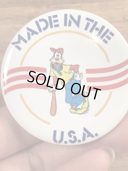 80年代頃のディズニーのグーフィーのビンテージ缶バッジ