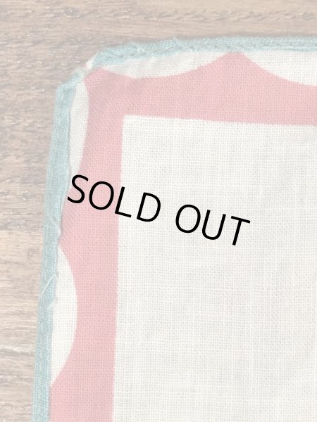 50年代頃のアコーディオンを弾いたサルのビンテージキッズハンカチ