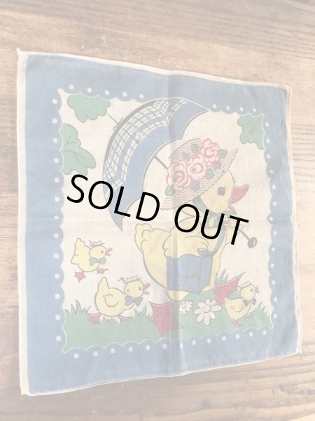 50年代頃のヒヨコが描かれたビンテージキッズハンカチ