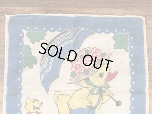 50年代頃のヒヨコが描かれたビンテージキッズハンカチ