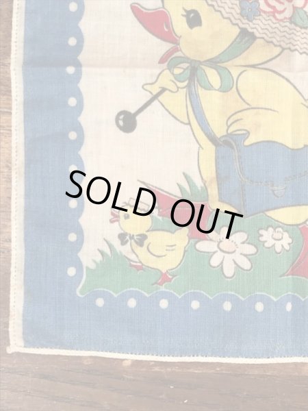 50年代頃のヒヨコが描かれたビンテージキッズハンカチ