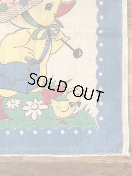 50’sのヒヨコの親子が描かれたヴィンテージの子供用ハンカチ