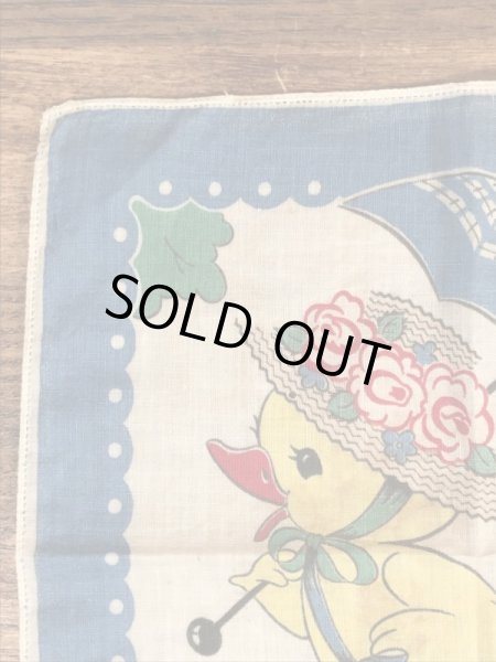 50年代頃のヒヨコが描かれたビンテージキッズハンカチ