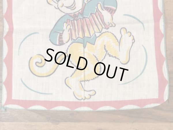 50’sのアコーディオンを弾いたサルのヴィンテージの子供用ハンカチ