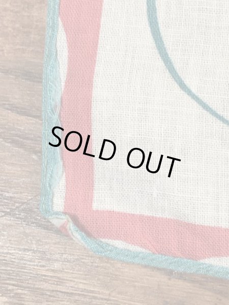 50年代頃のアコーディオンを弾いたサルのビンテージキッズハンカチ