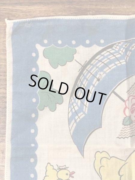 50年代頃のヒヨコが描かれたビンテージキッズハンカチ