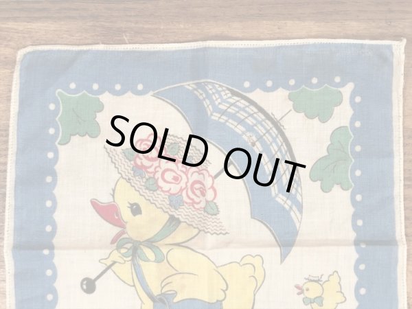 50年代頃のヒヨコが描かれたビンテージキッズハンカチ