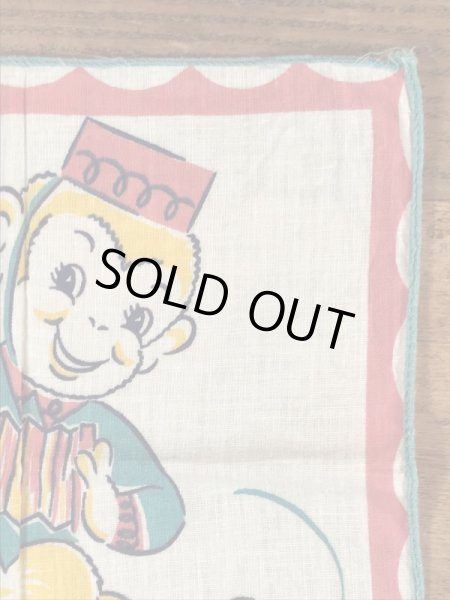 50’sのアコーディオンを弾いたサルのヴィンテージの子供用ハンカチ