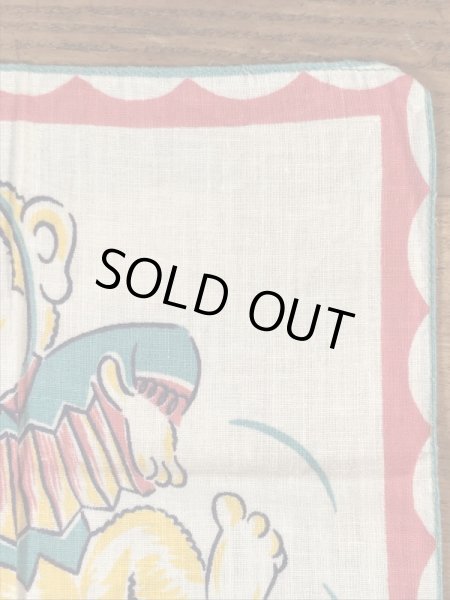 50’sのアコーディオンを弾いたサルのヴィンテージの子供用ハンカチ