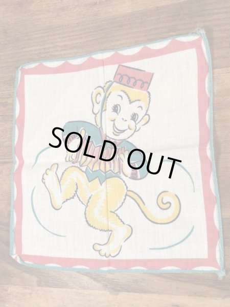 50’sのアコーディオンを弾いたサルのヴィンテージの子供用ハンカチ