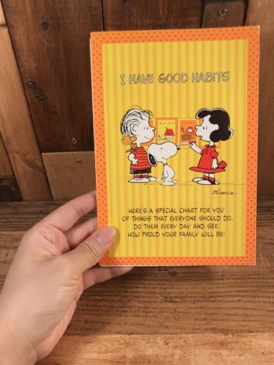 画像3: Ambassador Peanuts Snoopy “I Have Good Habits” Check Card　スヌーピー　ビンテージ　チェックシートカード　ピーナッツギャング　70〜80年代