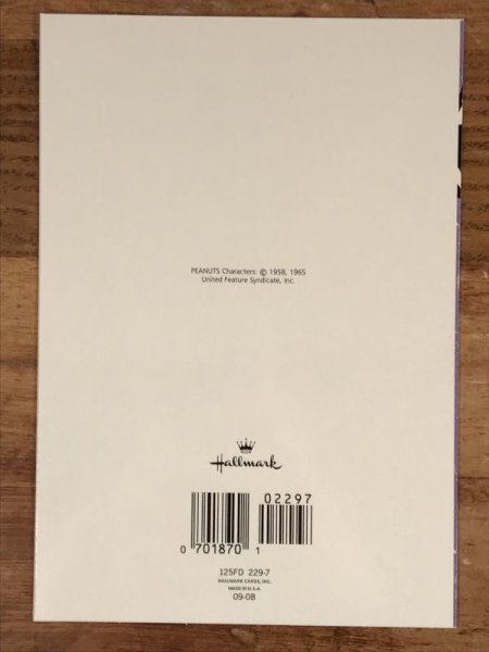 ホールマーク社製のスヌーピーとウッドストックのヴィンテージのメッセージカード