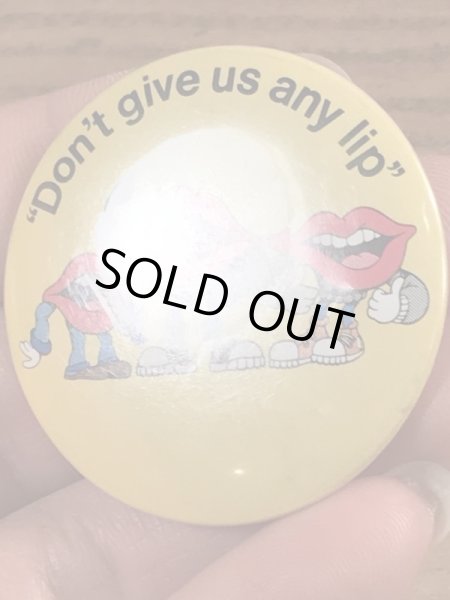 80’s　ヴィンテージ　タンリップス　缶バッチ　アドバタイジングキャラクター　Vintage　雑貨