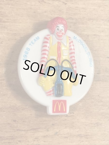 80年代　ビンテージ　マクドナルド　バッジ　ロナルド　クリップ　雑貨