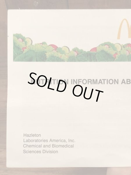 80’s　ヴィンテージ　マクドナルド　パンフレット　紙物　雑貨