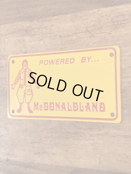 70’s　ヴィンテージ　マクドナルド　ライセンスプレート　ロナルド　雑貨