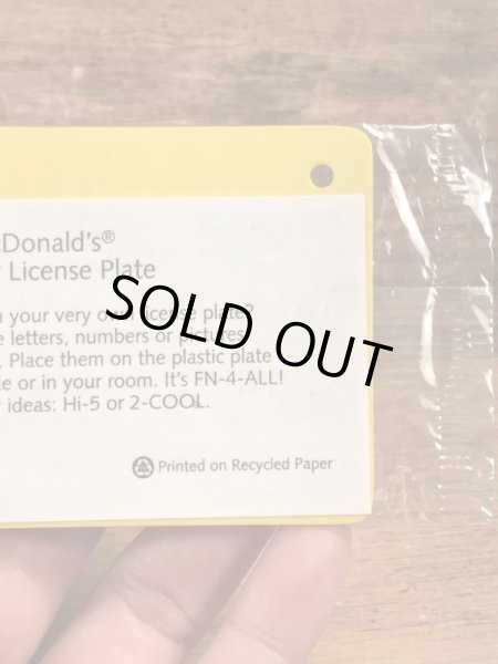 90年代　ビンテージ　マクドナルド　ライセンスプレート　雑貨