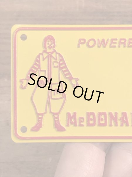 70年代　ビンテージ　マクドナルド　ライセンスプレート　ロナルド　雑貨