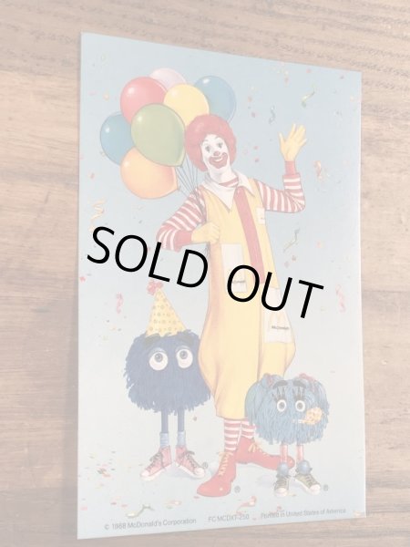 80年代　ビンテージ　マクドナルド　ポストカード　ロナルド　紙物　雑貨