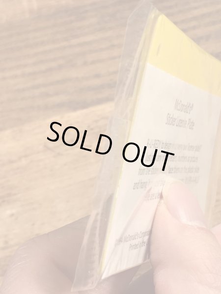 90’s　ヴィンテージ　マクドナルド　ライセンスプレート　雑貨