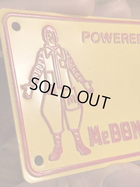 70年代　ビンテージ　マクドナルド　ライセンスプレート　ロナルド　雑貨