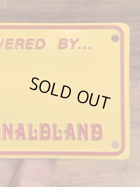 70’s　ヴィンテージ　マクドナルド　ライセンスプレート　ロナルド　雑貨