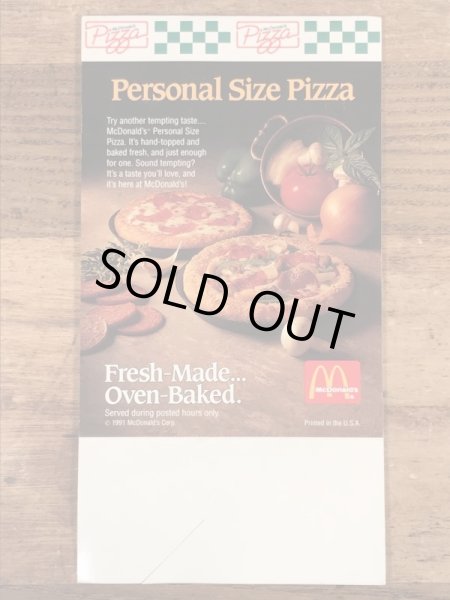90’s　ヴィンテージ　マクドナルド　フライヤー　マックピザ　紙物　雑貨