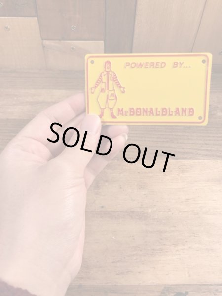 70’s　ヴィンテージ　マクドナルド　ライセンスプレート　ロナルド　雑貨