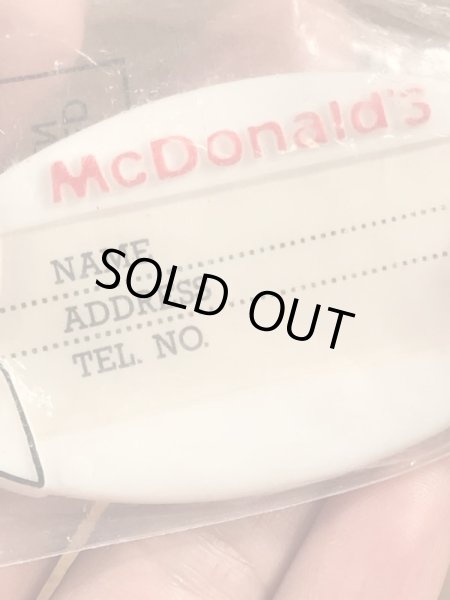 80’s　ヴィンテージ　マクドナルド　ネームタグ　ロナルド　雑貨