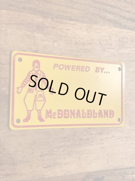70年代　ビンテージ　マクドナルド　ライセンスプレート　ロナルド　雑貨