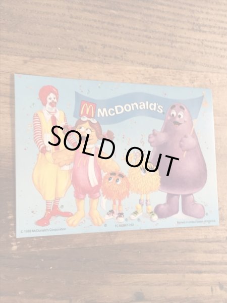 80年代　ビンテージ　マクドナルド　ポストカード　グリマス　ロナルド　紙物