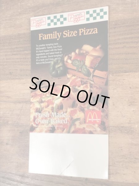 McDonald's Pizza Flyer Sign マックピザ ビンテージ フライヤー McDonald's Pizza Flyer Sign マックピザ ビンテージ フライヤー