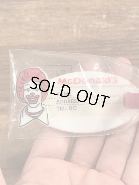 80年代　ビンテージ　マクドナルド　ネームタグ　ロナルド　雑貨