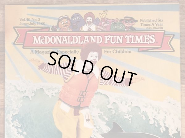 80’s　ヴィンテージ　マクドナルド　ファンタイムズ　マガジン　ロナルド　雑貨
