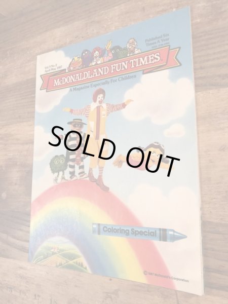 80’s　ヴィンテージ　マクドナルド　ファンタイムズ　ロナルド　フリーペーパー　雑貨
