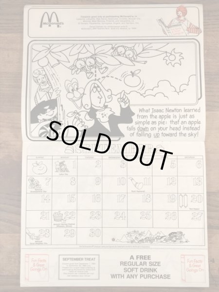 80’s　ヴィンテージ　マクドナルド　塗り絵　ロナルド　雑貨