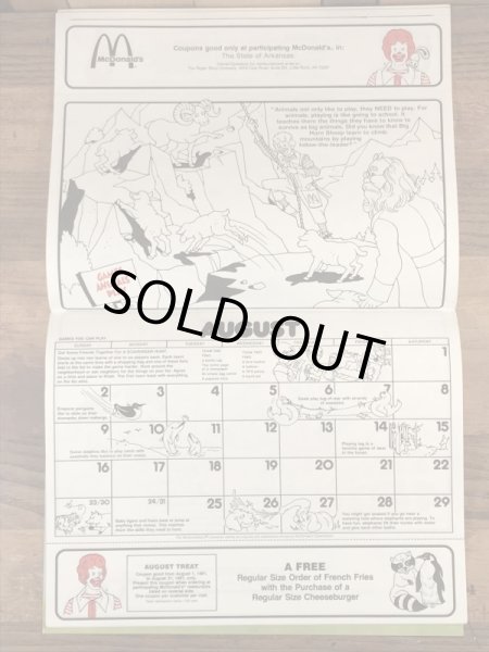 80’s ヴィンテージ マクドナルド 塗り絵 ロナルド 雑貨