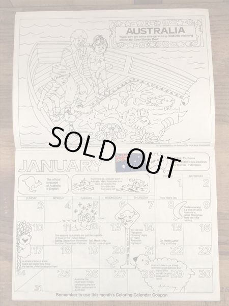 80年代　ビンテージ　マクドナルド　カラーリングブック　ロナルド　カレンダー　雑貨
