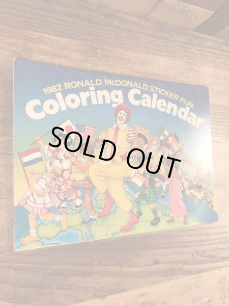 80年代　ビンテージ　マクドナルド　カラーリングブック　ロナルド　カレンダー　雑貨