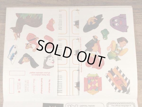 80’s　ヴィンテージ　マクドナルド　塗り絵　ロナルド　カレンダー　雑貨