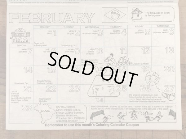 80’s　ヴィンテージ　マクドナルド　塗り絵　ロナルド　雑貨