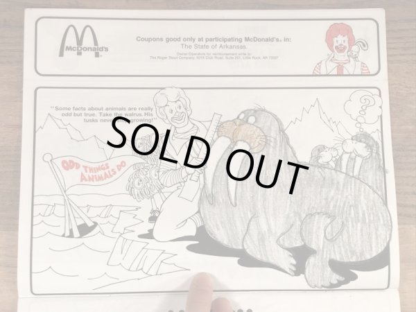 80’s ヴィンテージ マクドナルド 塗り絵 ロナルド 雑貨