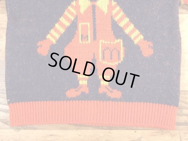 70’sのマクドナルドのロナルドのヴィンテージの子供用セーター