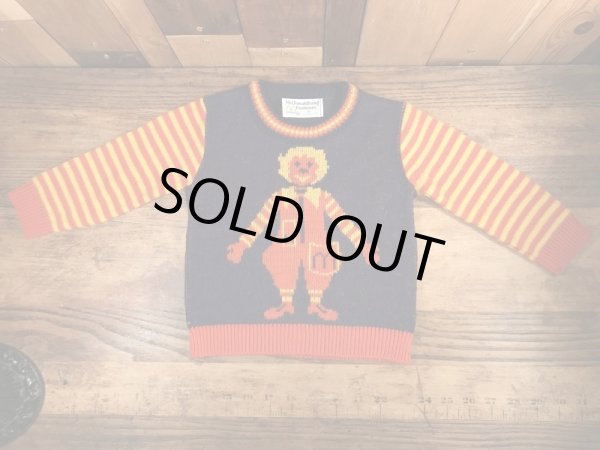 70’sのマクドナルドのロナルドのヴィンテージの子供用セーター