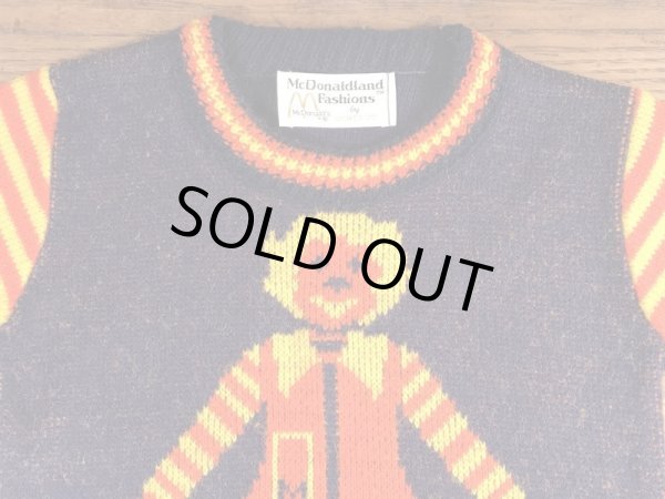 70’sのマクドナルドのロナルドのヴィンテージの子供用セーター