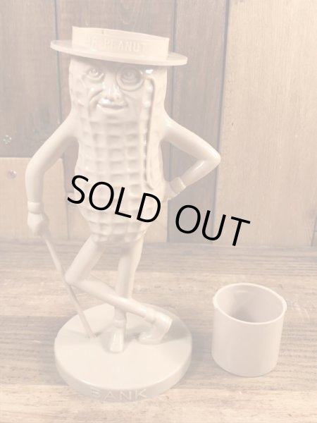 50~60年代頃のアドバタイジングキャラクターのミスターピーナッツのビンテージの貯金箱フィギュア